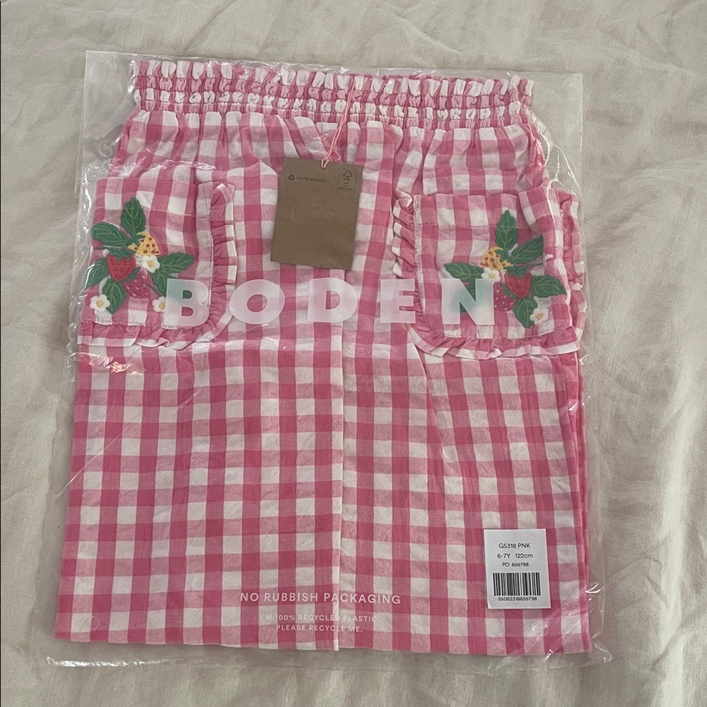 Mini Boden Pink Gingham Kids Casual Bottoms